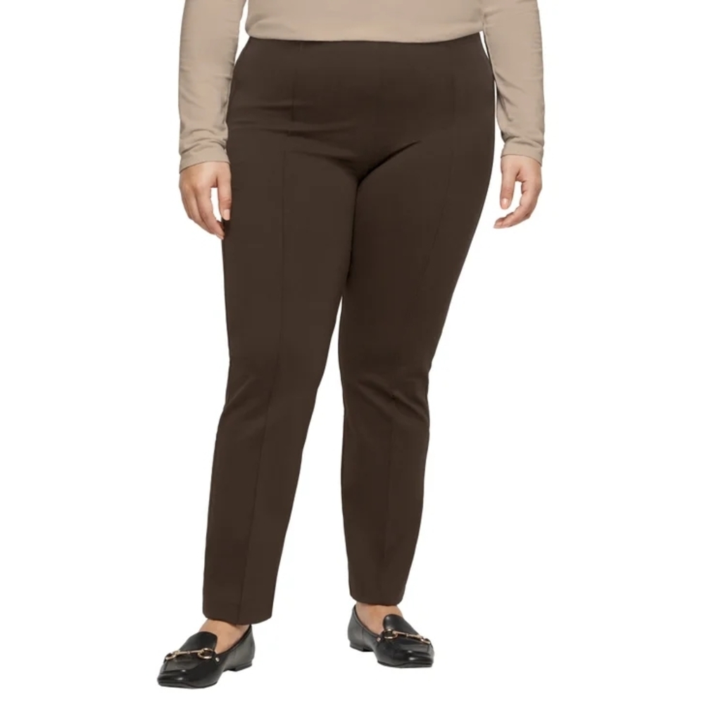 Banana Republic Women's Ponte Dark Brown Straight Leg Waistband Pull-on‎ Pants